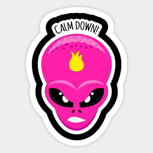 Alien face-Calm down! Sticker